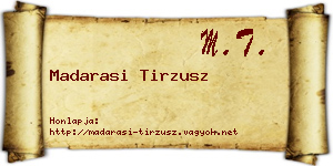 Madarasi Tirzusz névjegykártya